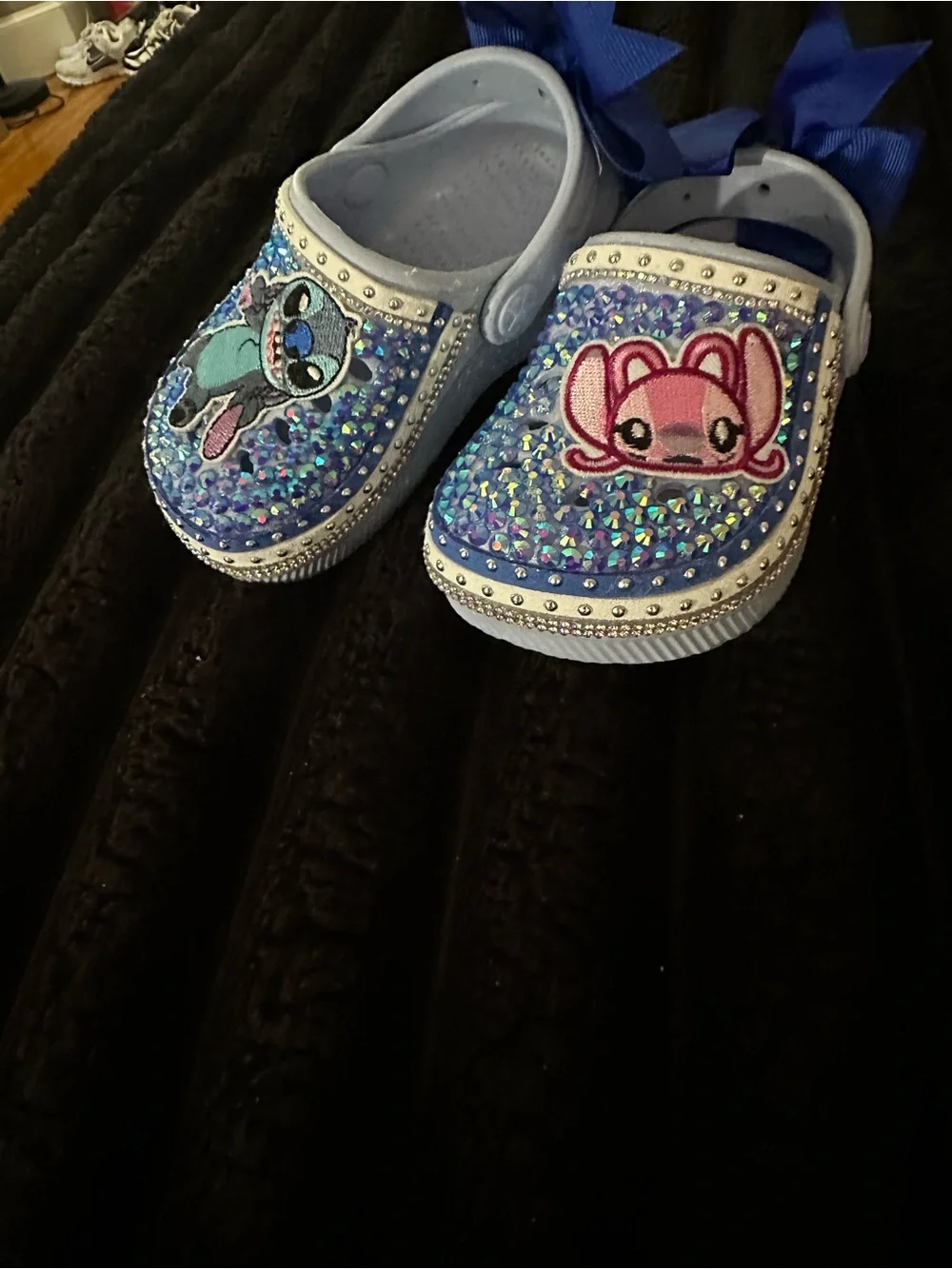 Kids Sparkle Slip-On Shoes with Pink Character Patch